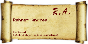 Rahner Andrea névjegykártya